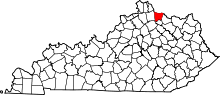 State map highlighting Bracken County