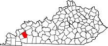 State map highlighting Caldwell County