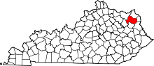 State map highlighting Carter County