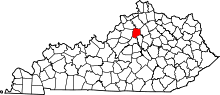 State map highlighting Franklin County