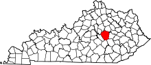 Map of Kentucky highlighting Madison County