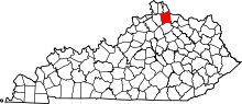 State map highlighting Pendleton County