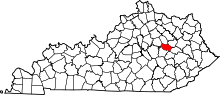 State map highlighting Powell County