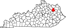 State map highlighting Rowan County