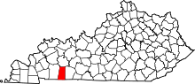 State map highlighting Todd County