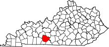 State map highlighting Warren County