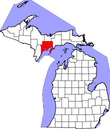 State map highlighting Delta County