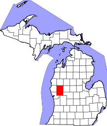 State map highlighting Newaygo County