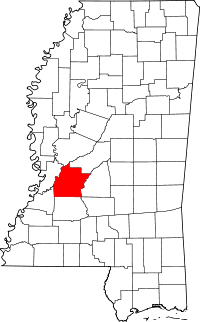 Map of Mississippi highlighting Hinds County