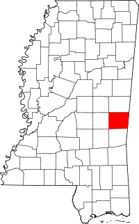 State map highlighting Lauderdale County