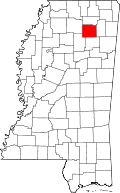 State map highlighting Pontotoc County