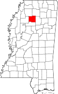 State map highlighting Yalobusha County