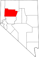 State map highlighting Pershing County