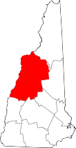 State map highlighting Grafton County