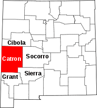 State map highlighting Catron County