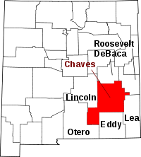 State map highlighting Chaves County