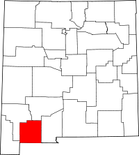 Map of New Mexico highlighting Luna County