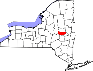 Map of New York highlighting Montgomery County