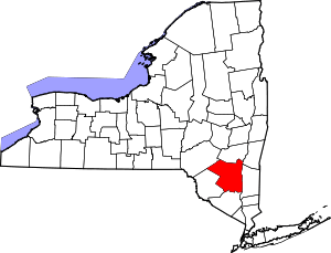 State map highlighting Ulster County