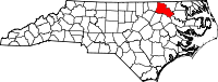 Map of North Carolina highlighting Halifax County