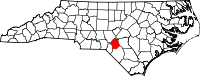 Map of North Carolina highlighting Hoke County