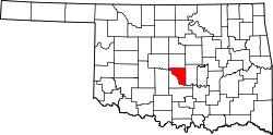 State map highlighting Cleveland County