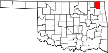 Map of Oklahoma highlighting Craig County