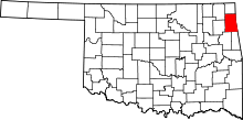 State map highlighting Delaware County