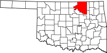 Map of Oklahoma highlighting Osage County