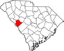 State map highlighting Edgefield County