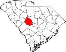 Map of South Carolina highlighting Lexington County