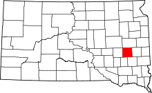 State map highlighting Miner County