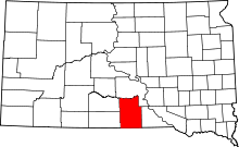 State map highlighting Tripp County