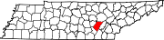 State map highlighting Bledsoe County