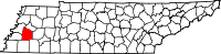 State map highlighting Haywood County