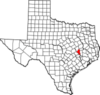 State map highlighting Brazos County