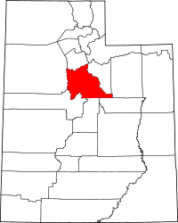 Map of Utah highlighting Utah County