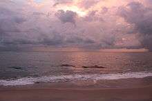 A view of the sunset at the Marari beach