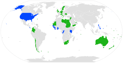 Map showing the signatories of the MoU