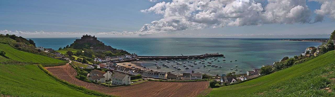 Photo of Mont Orgueil Castle over Gorey Harbour