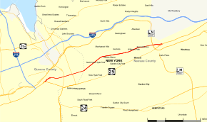 Map of New York State Route 25B