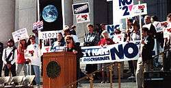 Opponents of Colorado's Amendment 2 at a rally sponsored by the National Organization for Women