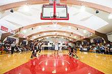  Nyack College Men's Basketball playing in Bowman Gym