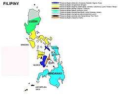 Map showing range of Periparus in The Philippines