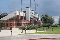 Provost Umphrey outside of the stadium