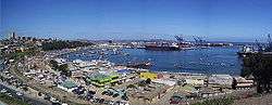 Panorama of the port of San Antonio