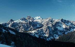 The Seven Devils Mountains in winter.