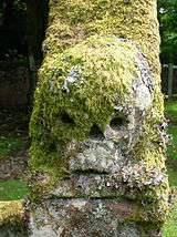 Skull on a gravestone edge, at Durisdeer