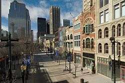 View of historic buildings located along Stephen Avenue