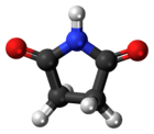 Ball-and-stick model of the succinimide molecule